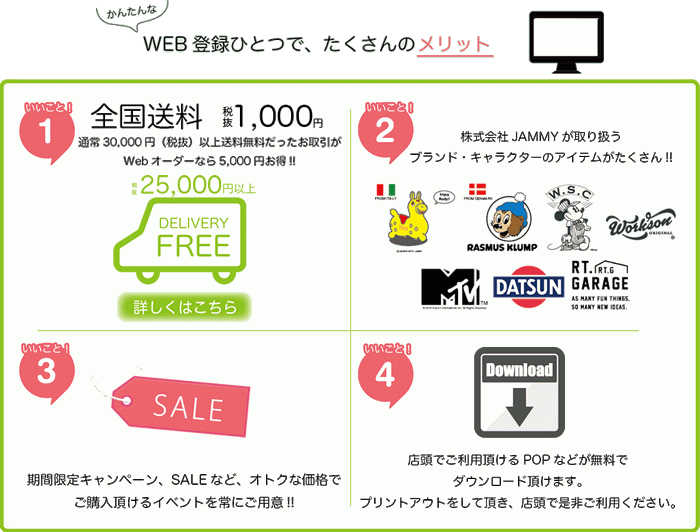 会員登録のメリット